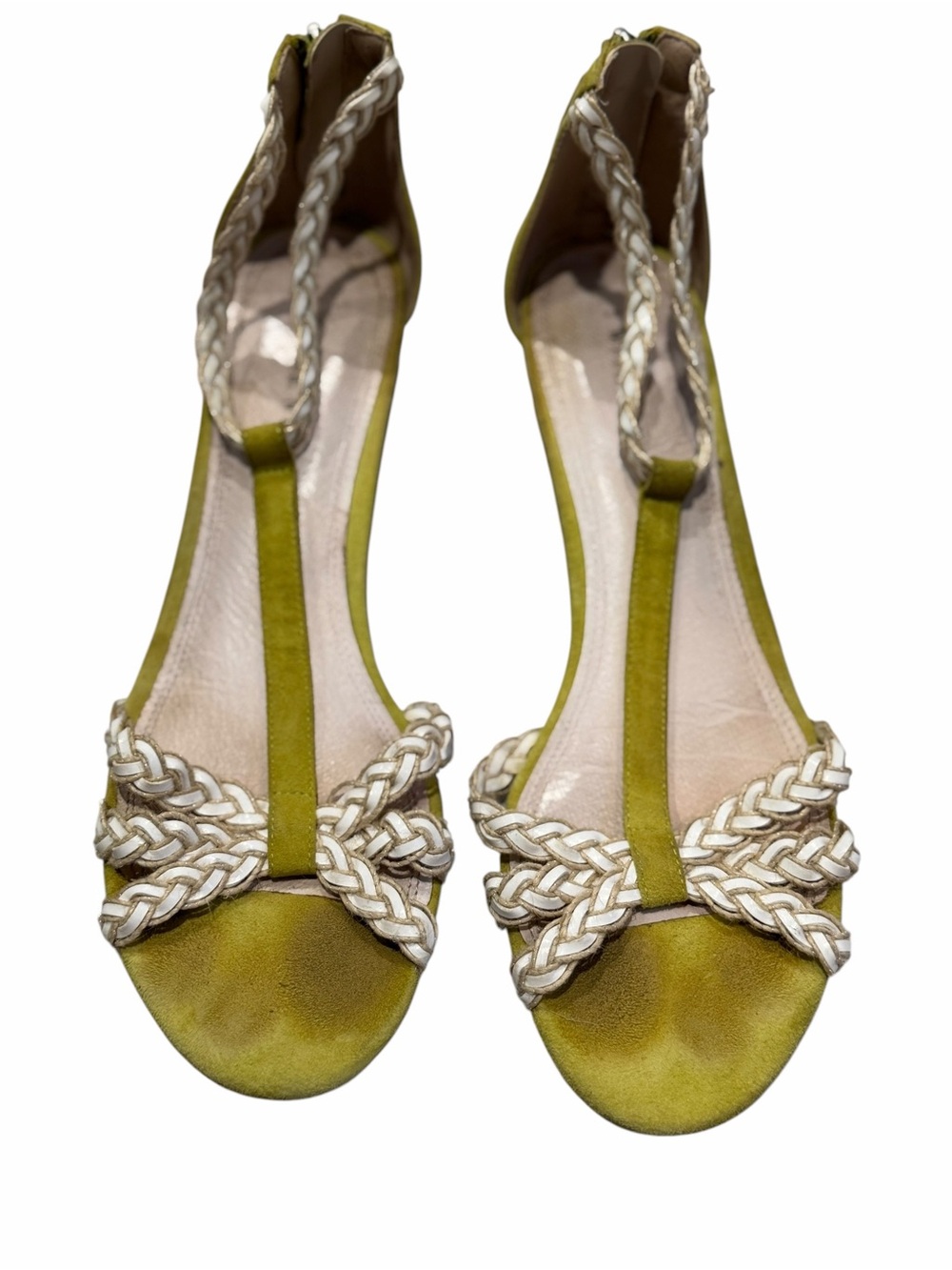 WYTHE NY Yellow Flats Sandals Size 9 39.5